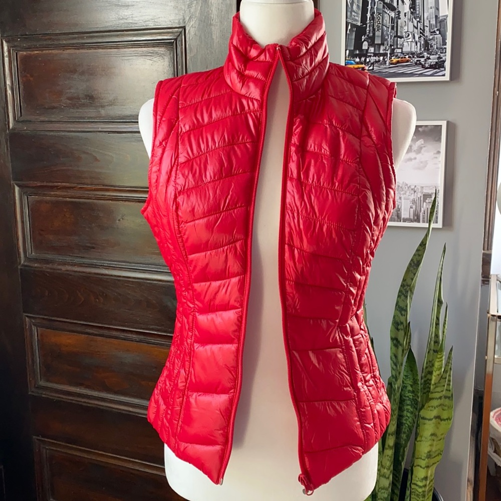 Bebe red puffer vest